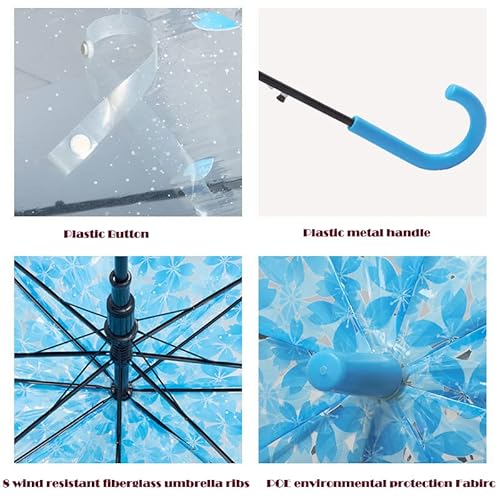Cherry Blossoms Transparent Umbrella Clear Bubble Umbrella For Kids Girls Boys Or Women Dome Auto Open Umbrella Windproof For Outdoor Parties Picnics Travel Weddings #TOP3