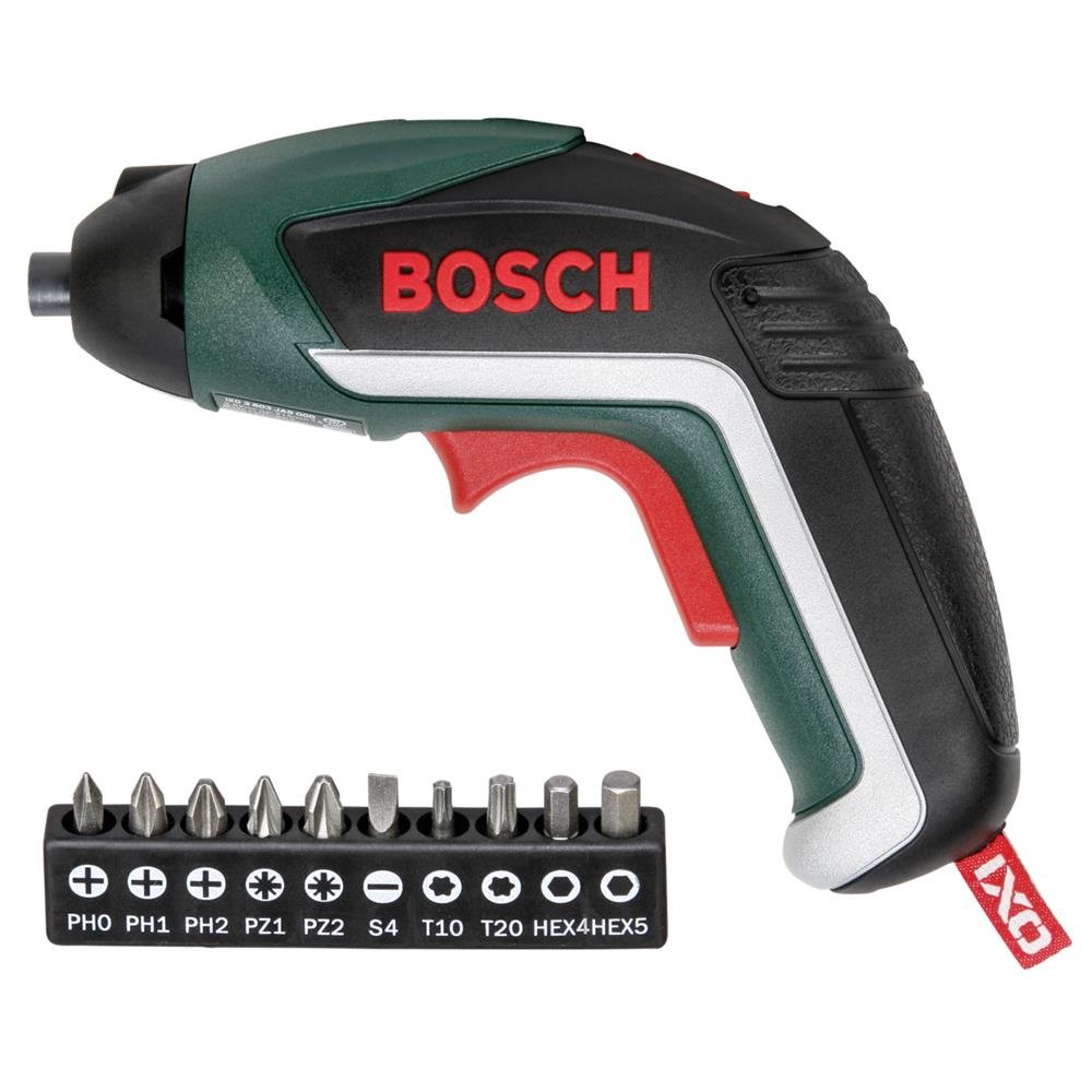 Bosch Akkuschrauber IXO (5. Generation, 10 Bits, USB-Ladegerät, Dose, 3,6 Volt, 1,5 Ah)
