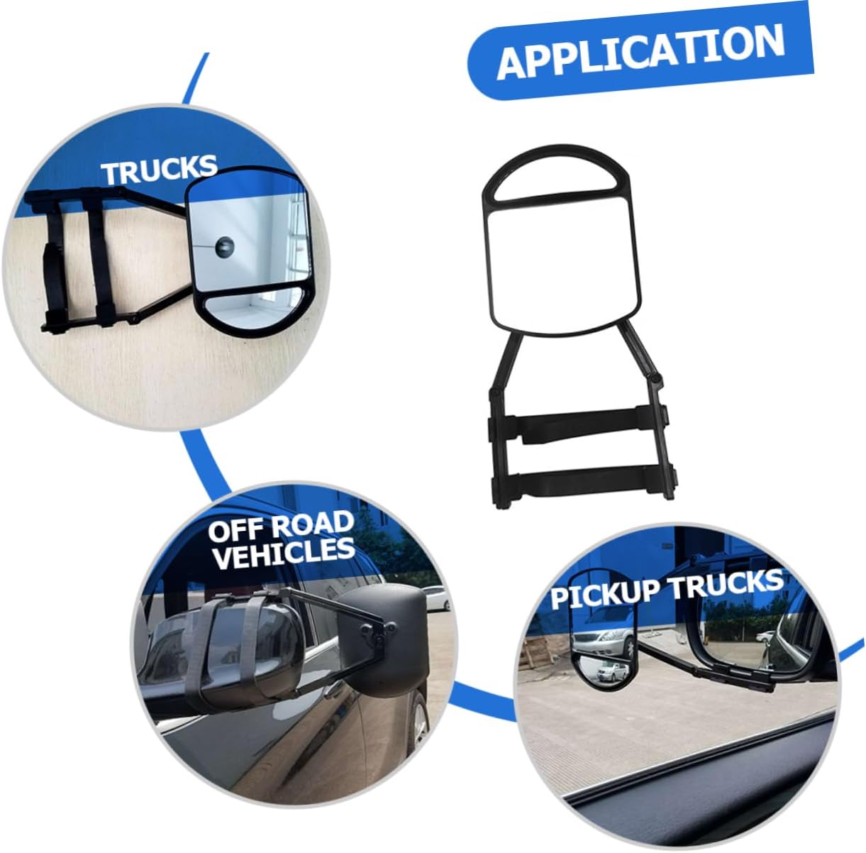 SOLUSTRE Adjustable Tow Mirrors for Towing RVs Clamp-On Side Mirror Extensions for Vehicles Compatible Trucks and Trailers Enhanced Visibility for Safe Reversing