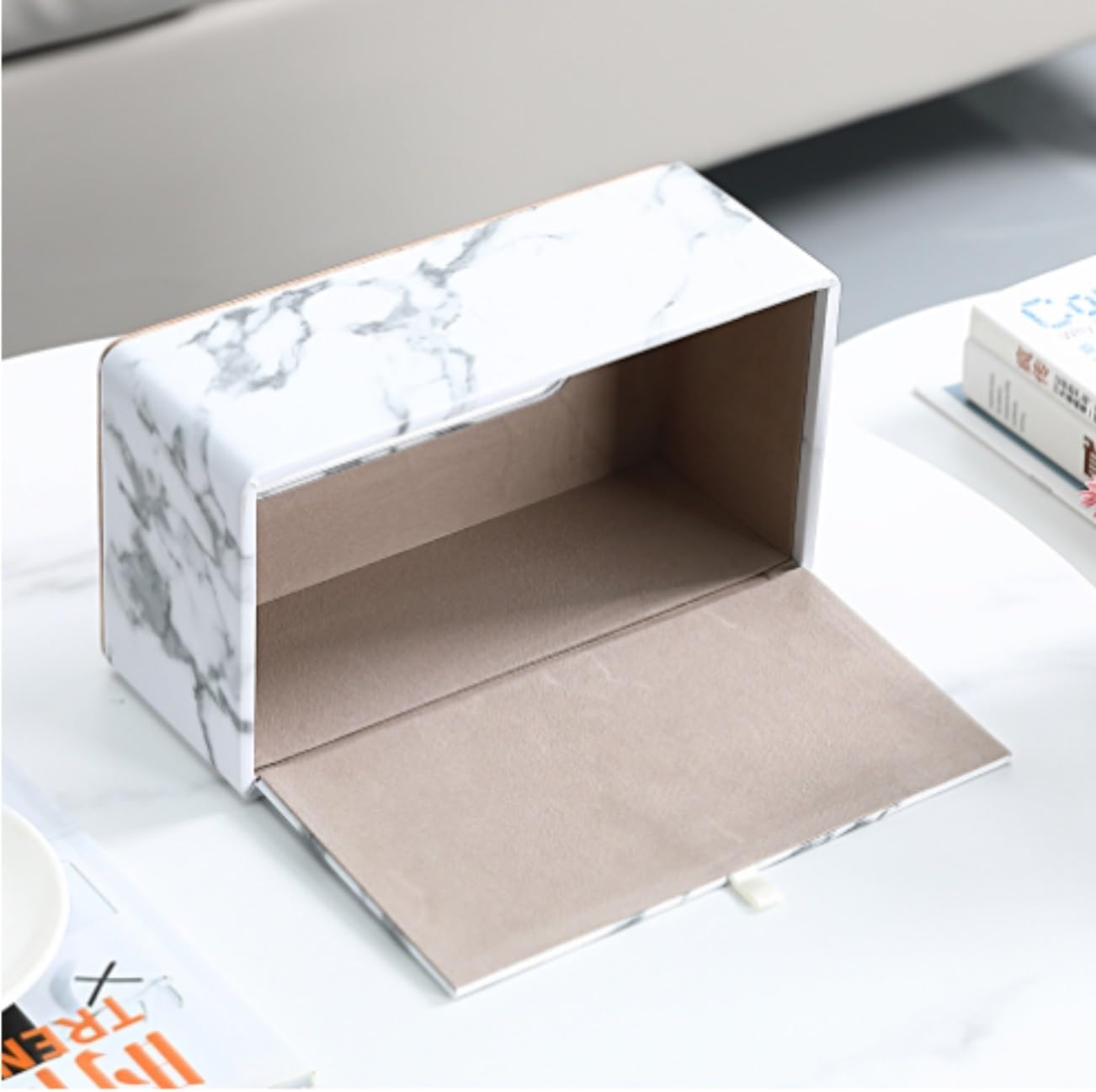 Tissue Box Cover Tissue Box Holder Gold Trim Decorative Tissue Box Holder Bedroom Decor Napkin Holder Home Office Car Tissue Box Cover for Bathroom Room Office Car ( Color : Dark green , Size : 25*13.