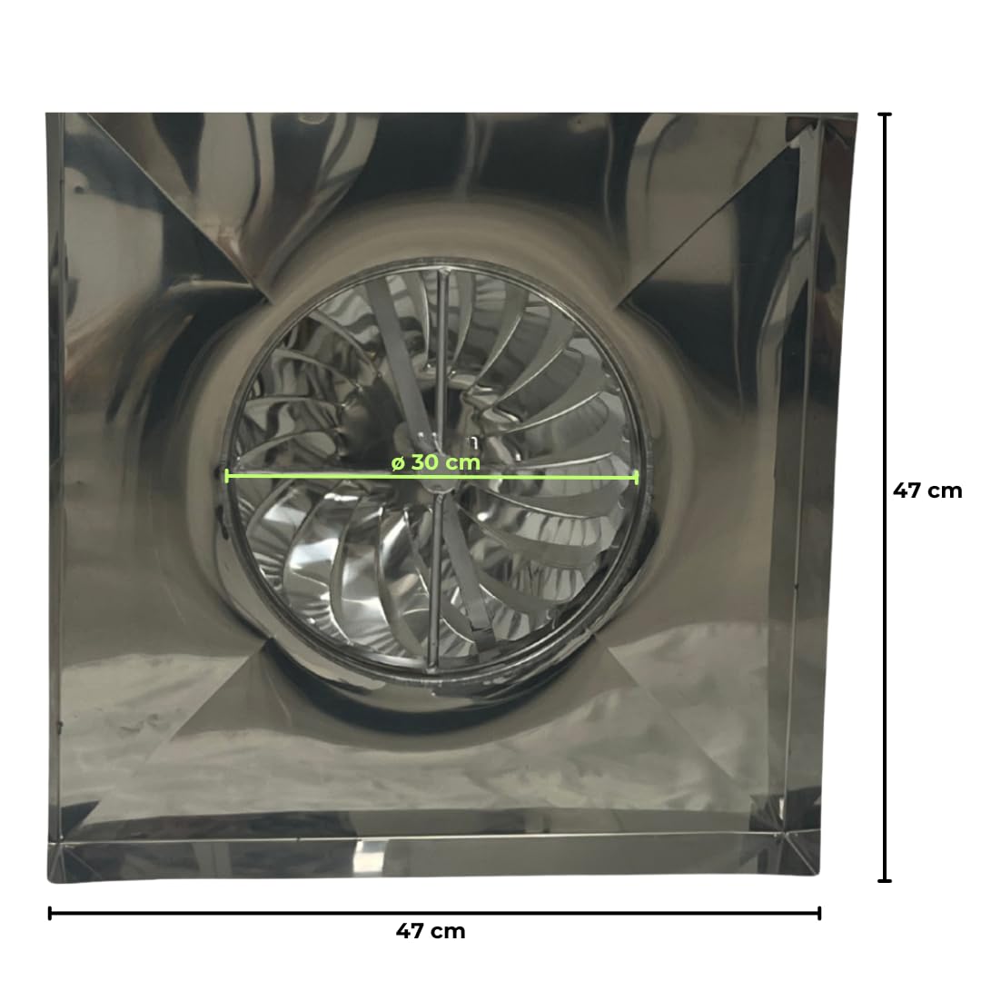 Comignolo Girevole Kippen 3051K Per Camini - Base 27x27 Cm, Lamiera Zincata, Aspirazione Eolica - Foto 8