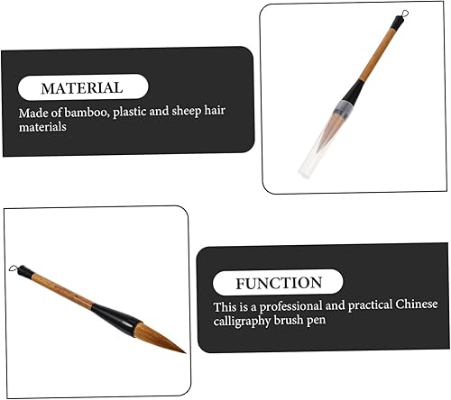 Miniatura 4 de EXCEART Juego de 3 pinceles de bambú para adornos, rotuladores, pinceles de caligrafía, bolígrafos blancos para arte, acuarela, juego de caligrafía