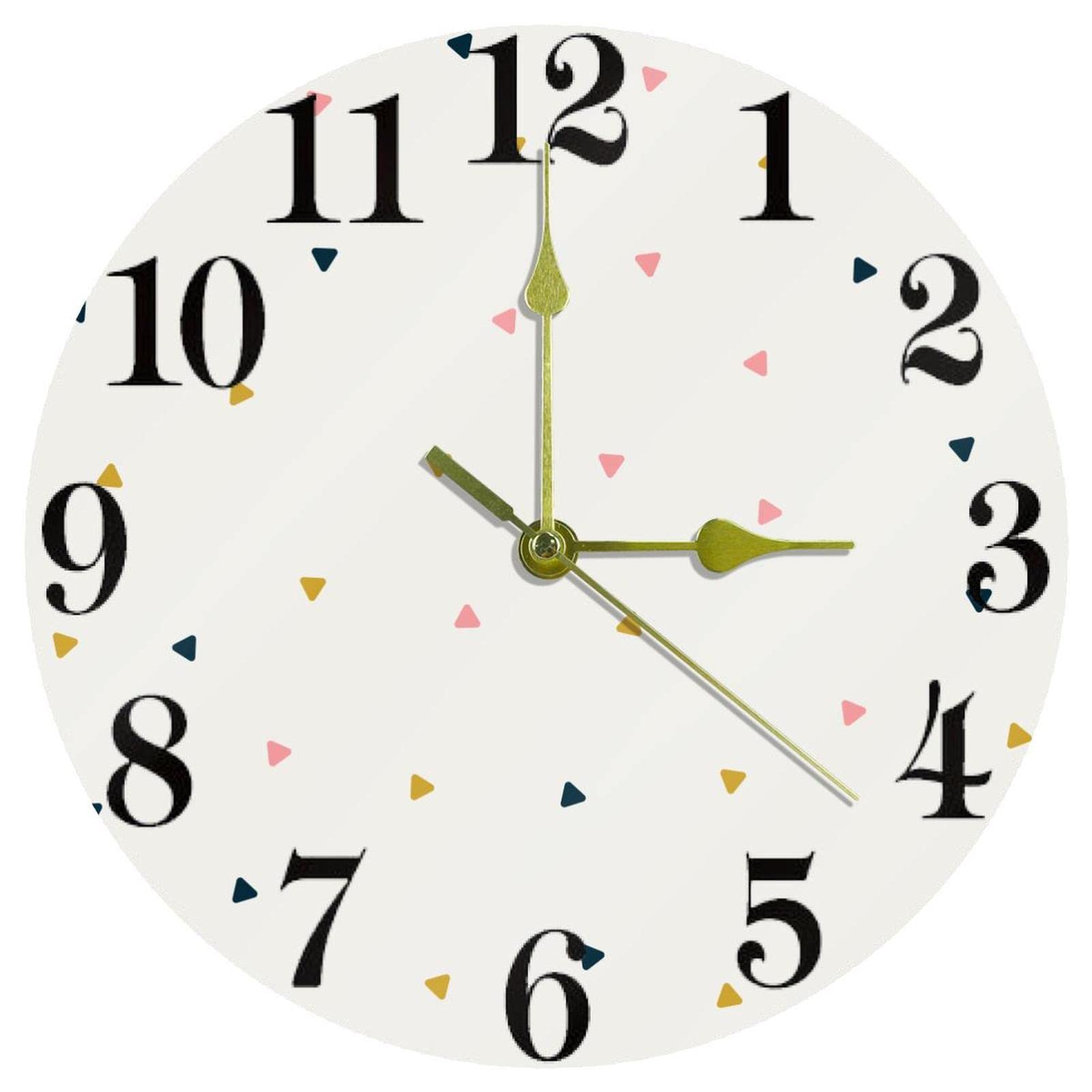 Horloge murale à quartz silencieuse 25,4 cm à pile pour décoration murale