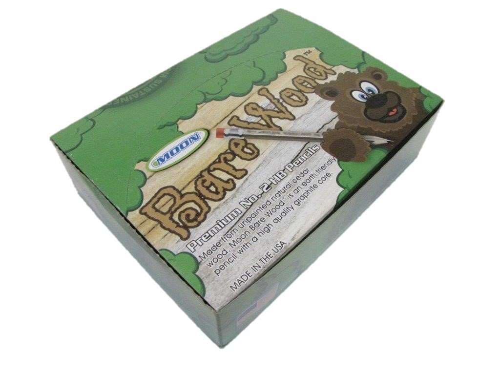 Moon Products - Lápices de madera natural premium con número 2 HB (144 lápices)