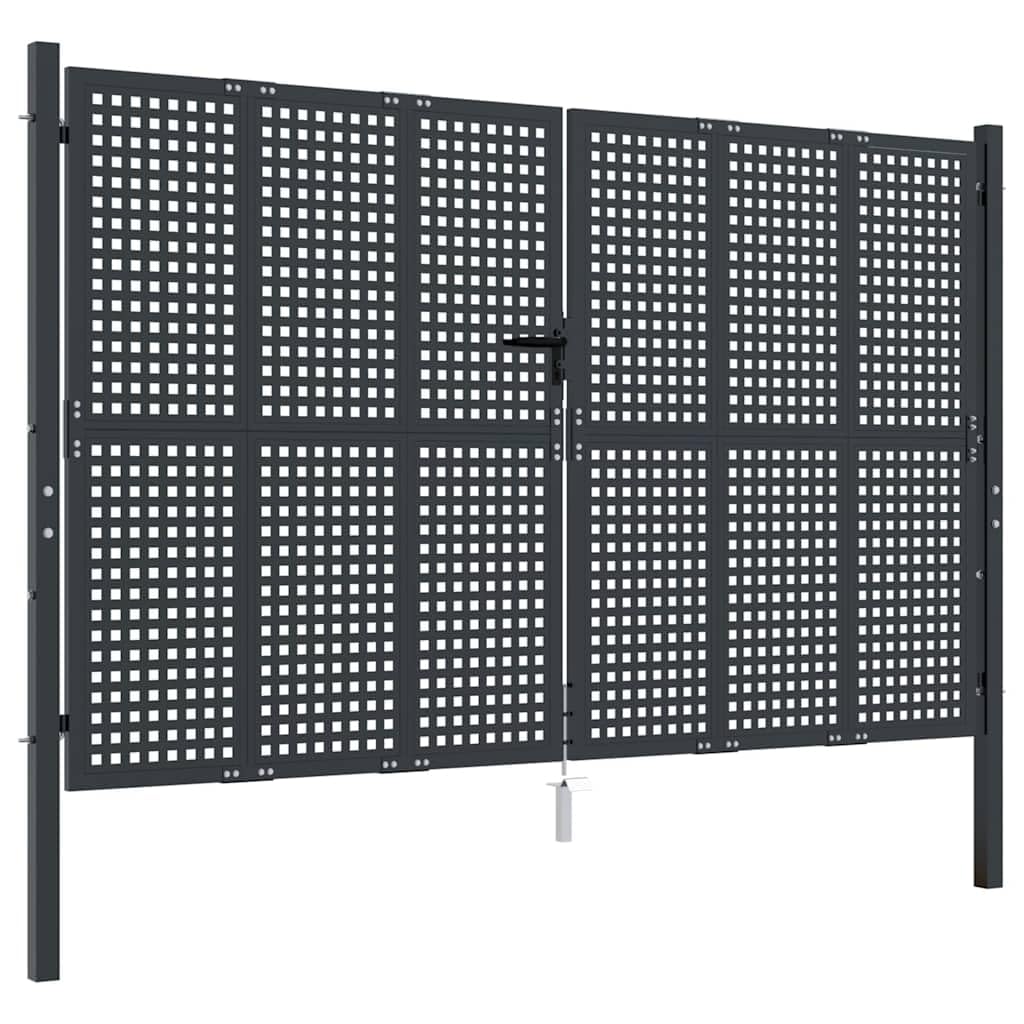 vidaXL Gartentor Anthrazit 300x175 cm Stahl