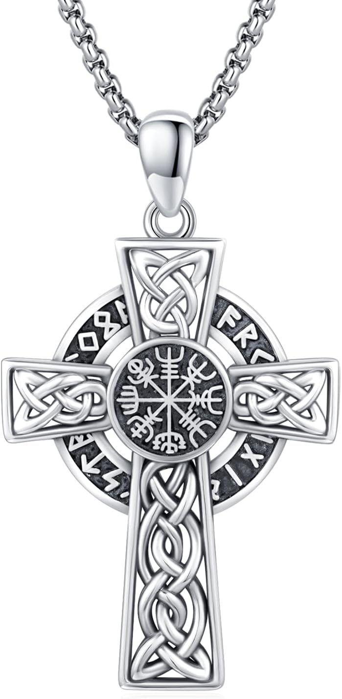 Cross Necklace for Women Men 925 Sterling Silver Black Jesus Crucifix Pendant Necklace Cross Jewelry Gift for Women Men