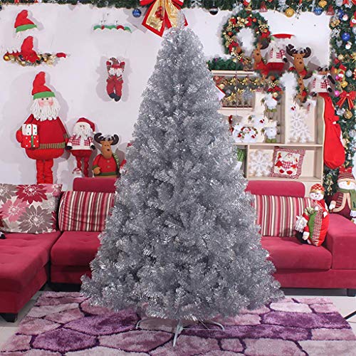 Pdgjg Artificial Silver Tinsel Christmas Tree Holiday Decoration,Unlit Xmas Decoration Tree With Foldable Solid Metal Stand-Green (Size : 150Cm) #TOP2