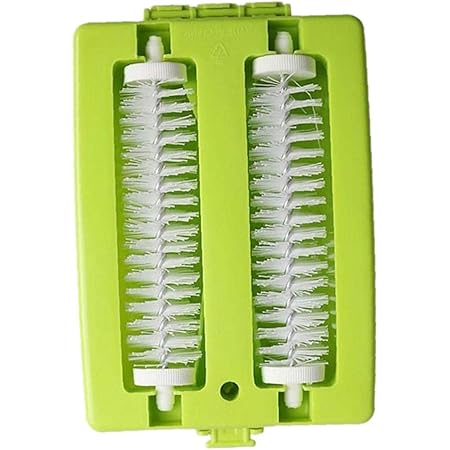 Froiny Double Brush Head Handheld Carpet Table Brush Plastic Sweeper Crumb Dirt Cleaner Roller Tool(Random Color)