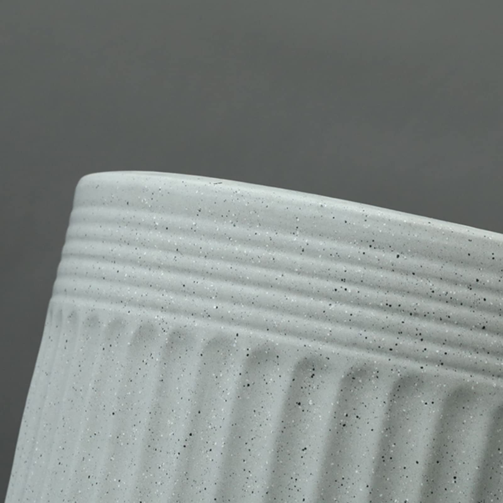 Vasi da Giardino Vasi cilindrici per Piante in Ceramica, fioriere a Strisce Verticali Vasi per Piante per Interni Esterni con Foro di drenaggio e Vassoio in plastica