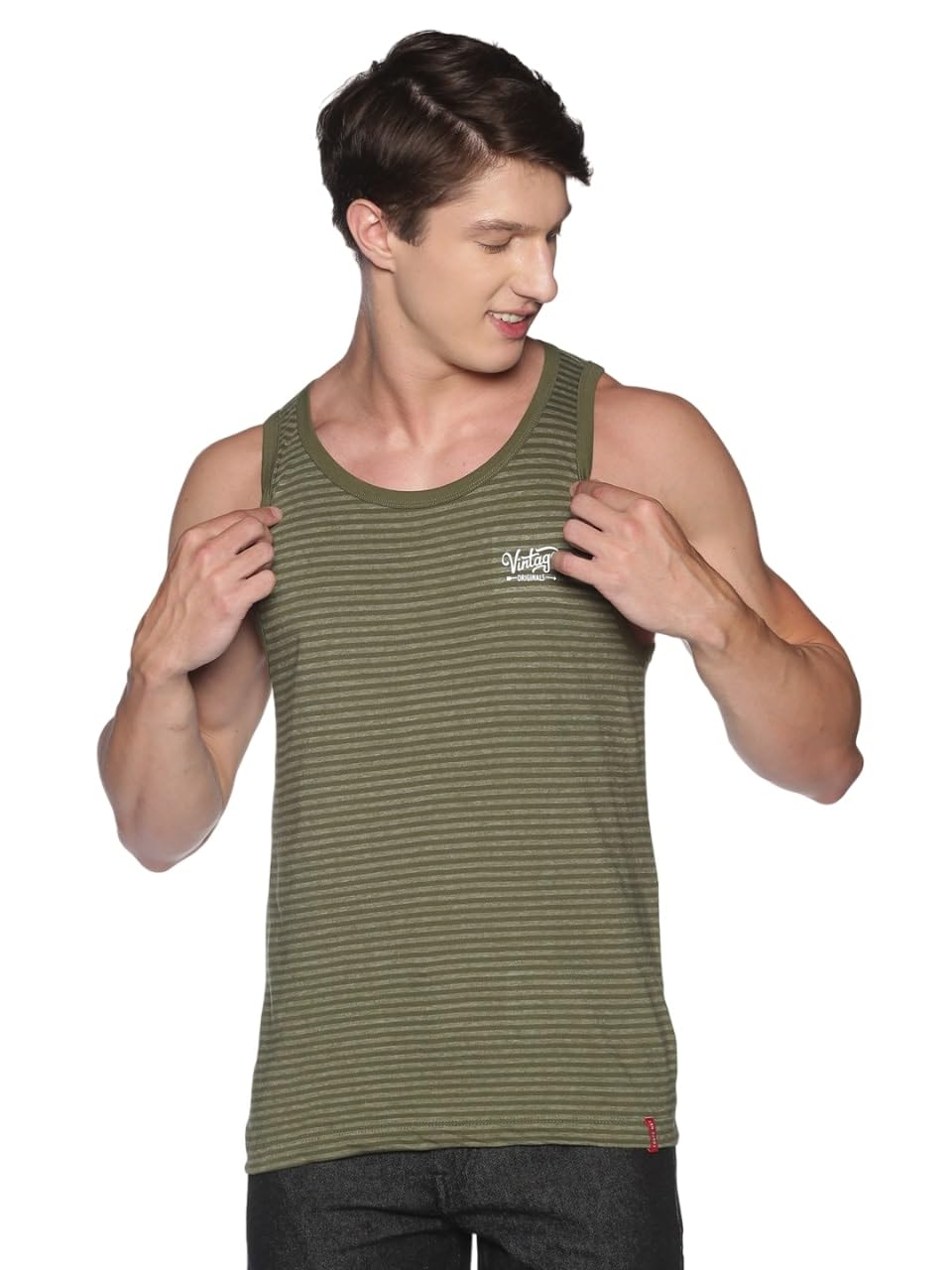 force nxt Printed Gym Vest for Men Pack of 1 | Super Combed Cotton Gym Tank | Regular Fit, Scoop Neck Ganji | Breathable, Sleeveless Men's Sports & Yoga T-Shirt-picture-39