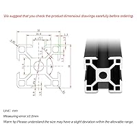 Vista 2 de Extrusión de aluminio con ranura en T 3030 para piezas de impresora 3D y bricolaje CNC negra de 600mmX4