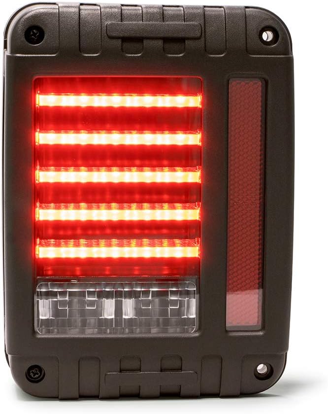 DV8 Offroad | TLJK-01 | LED Tail Lights for 2007-18 Wrangler JK | Direct Fit | Plug & Play | Dynamic Vehicle Appearance Upgrade | LED Upgrade | Horizontal Light Pattern