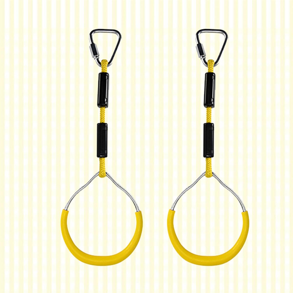 Ciieeo Set 2 Pezzi Anelli da Ginnastica per in Plastica Gialla Anello da Arrampicata per Giochi All’Aperto Anelli Fitness per Parco Giochi e Altalene Attrezzatura Sportiva per
