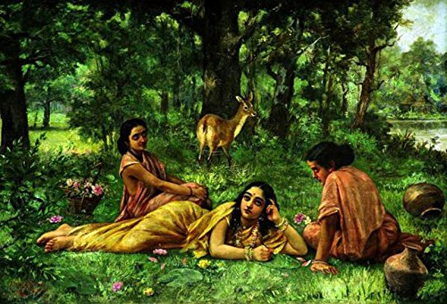 Image of Tallenge - Shakuntala Patralekhan - Raja Ravi Varma Mythology Collection - Small Poster Paper (12 x 18 inches)