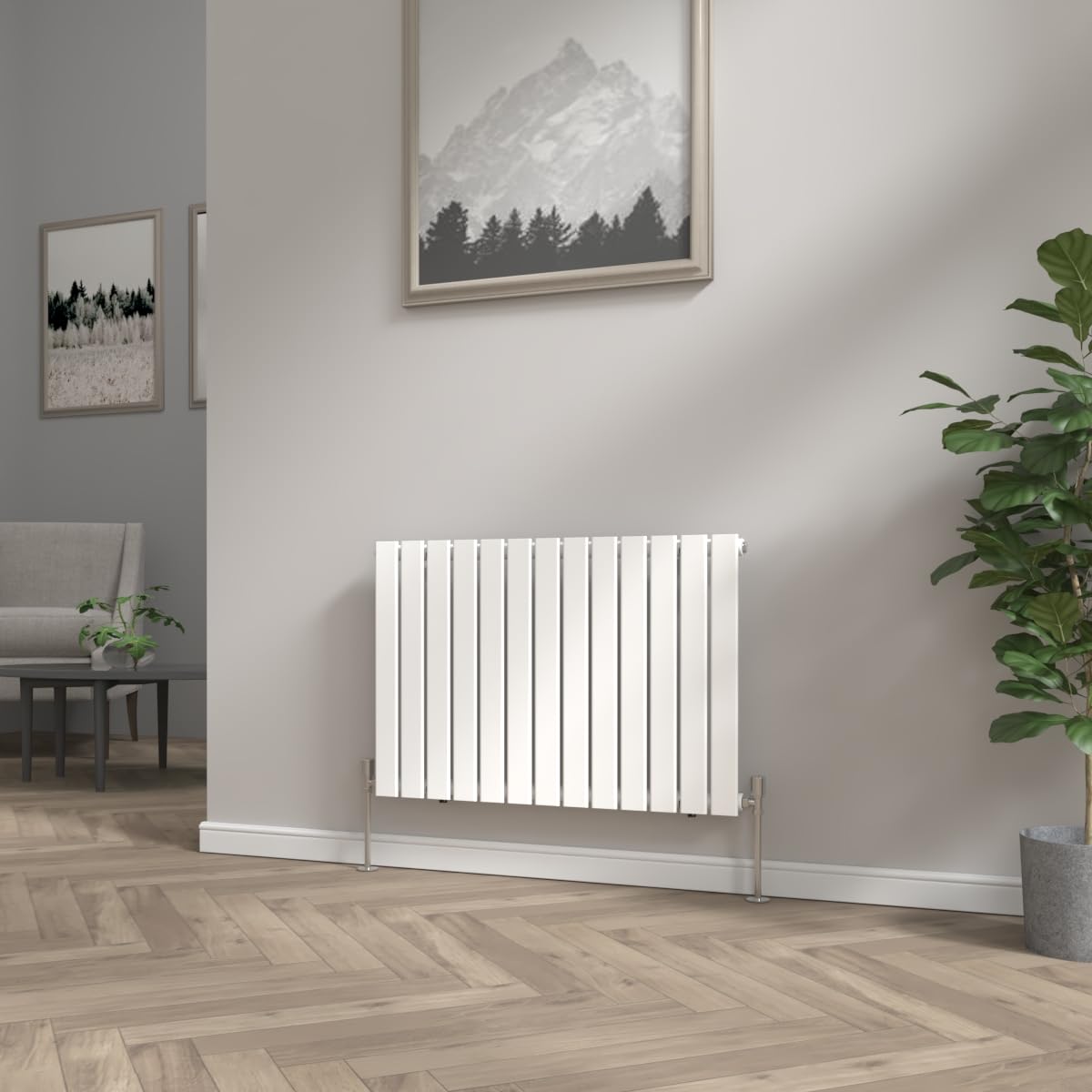 NRG Modern Radiator White 600x884mm Single Flat Panel Heater Interior Designer Horizontal Bathroom Radiators โ image 1