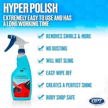 Optimum Hyper Polish - Sprayable Car Polish for Paint Correction, Buffing, Auto Detailing, Non-Staining, Non-Dusting, No Fillers, Body Shop Safe, Safe On Paint and Plastic Trim (1 Gallon)