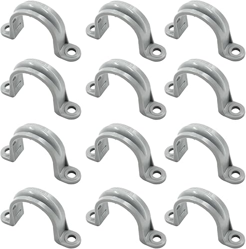 Vista 16 de 6 correas de tubo de PVC de 1-1/4 pulgadas, correas de plástico de dos agujeros, correa de conducto de plástico para tubos de PVC cables de conducto