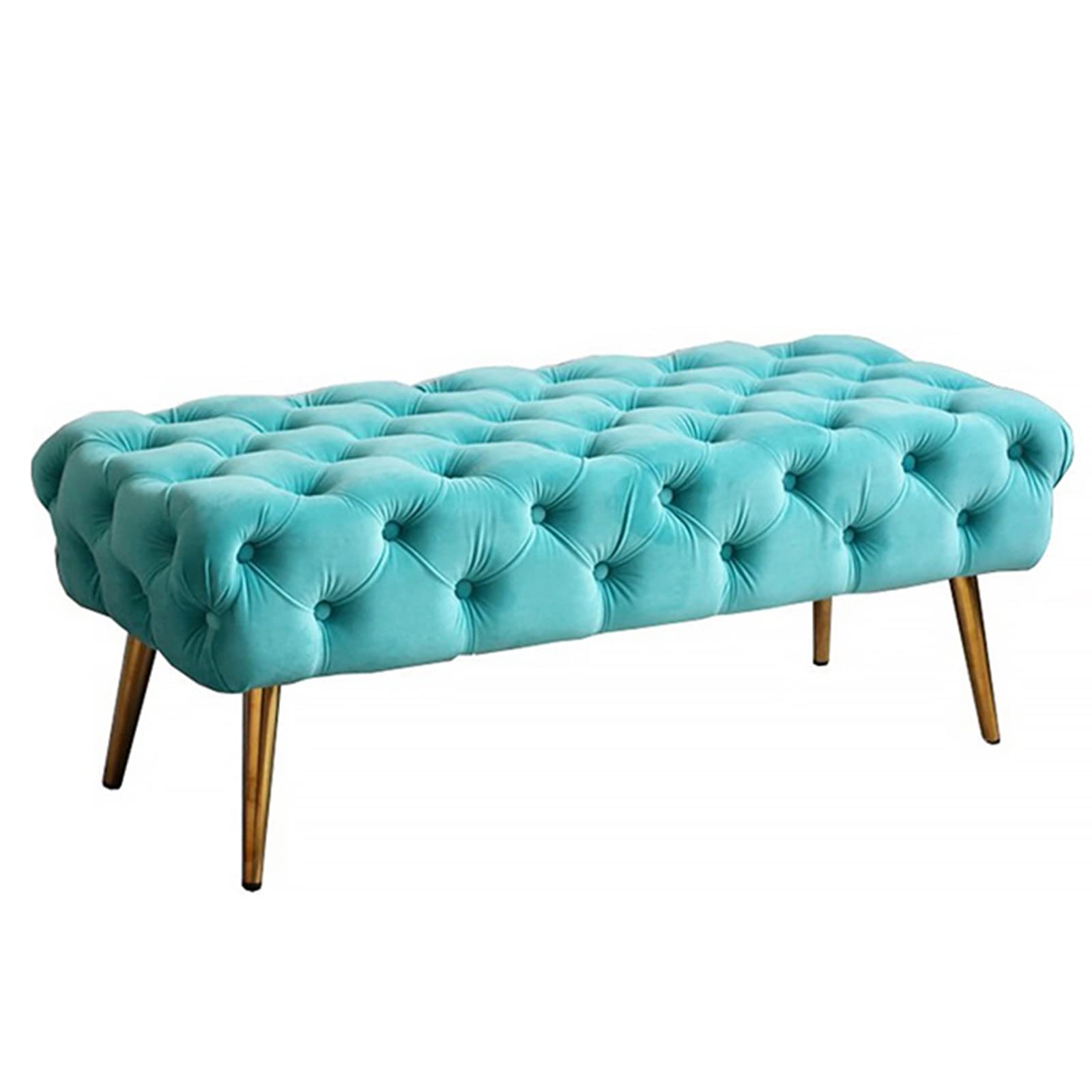 Tabouret en velours doux capitonné bleu pour sublimer votre intérieur