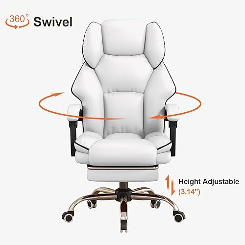 Miniatura 5 de Silla de oficina con respaldo alto, silla de escritorio ejecutiva, silla de juegos para computadora con reposapiés, sillas de trabajo giratorias