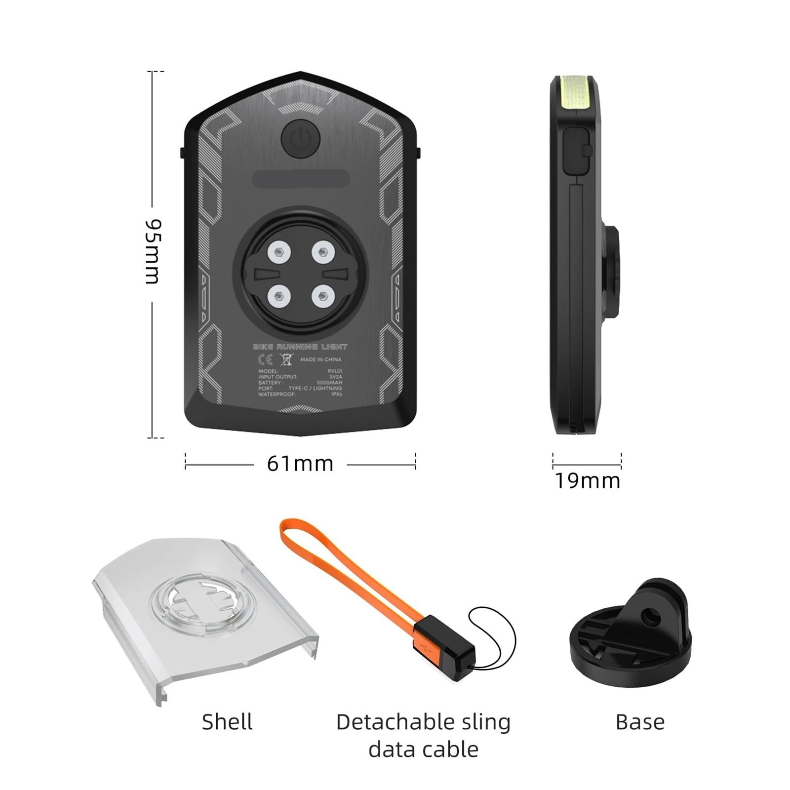 1 Faro de Bicicleta Inteligente Recargable Tipo C