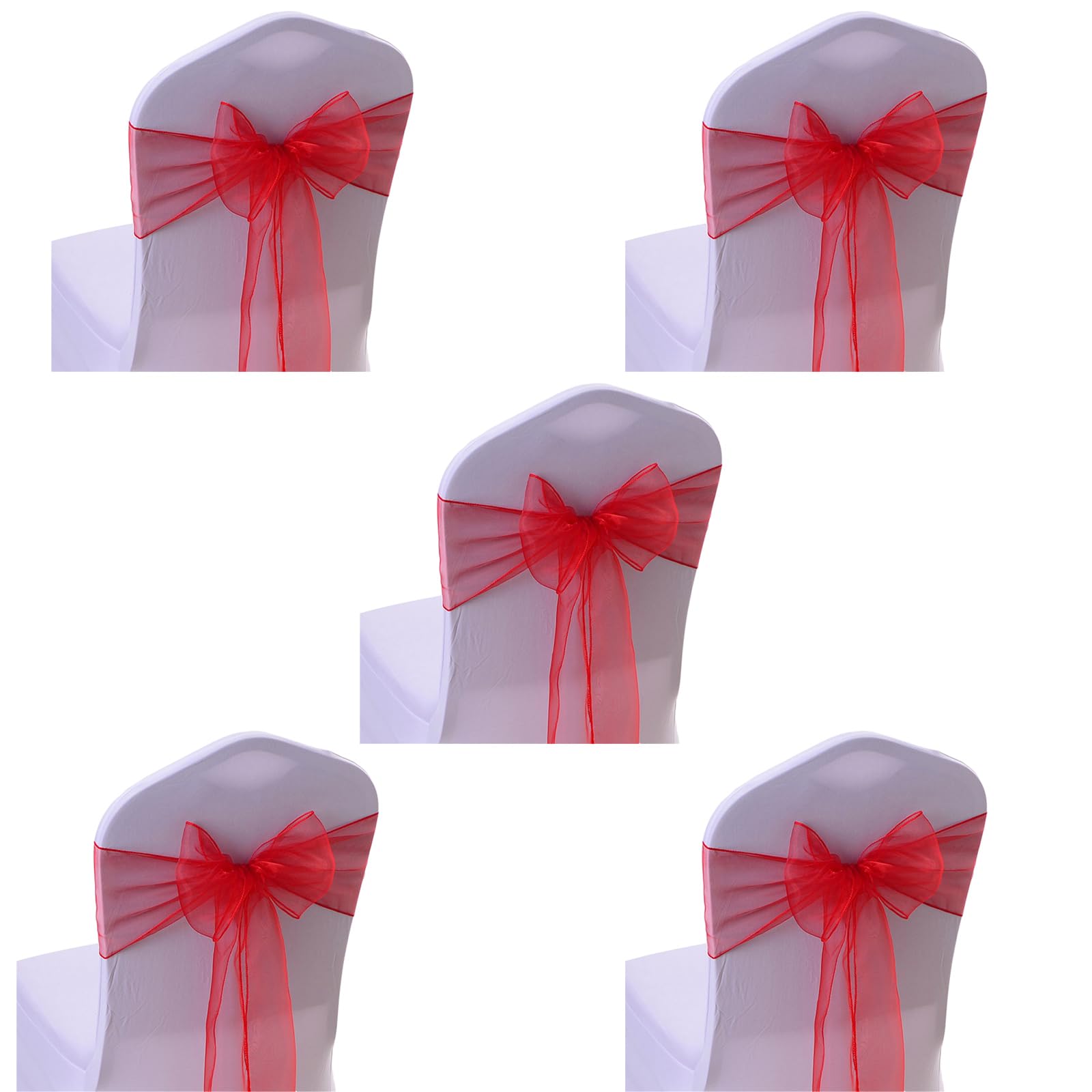 Ywluuoo Red Bows For Chair Cover, Adjust Length Chair Ribbons Bows For Wedding Enhances Event Space Wedding Event
