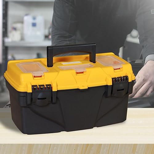Miniatura 6 de Torin ATRJH-3015T-1 Caja de herramientas de almacenamiento de plástico de 15.5 "con bandeja extraíble organizador de caja de herramientas pequeña