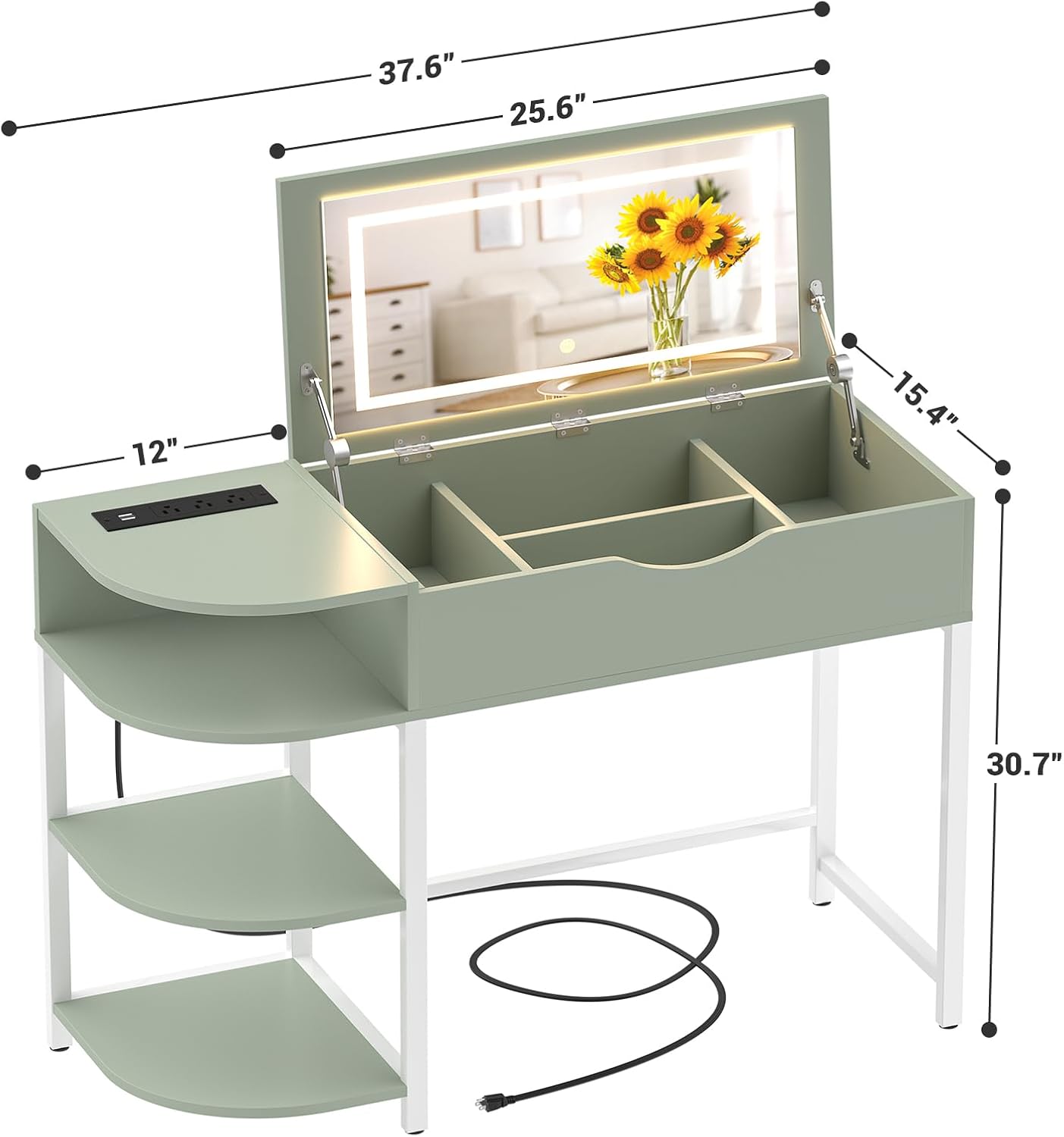 Cyclysio Vanity Desk dimensions