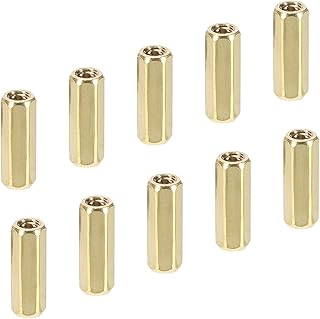YOKIVE 10 Pcs M2 Spacers, Brass Hex PCB Standoffs Nuts, Keep Height Consistent, Great for Motherboard, Circuit Board, Electronics (Gold Tone, 9mm)