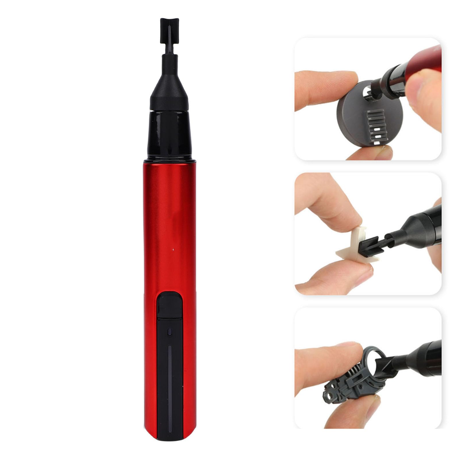 Fafeicy Lijadora Eléctrica de Pluma Alternativa, Mini Lijadora de Detalles Recargable por USB con 8 Cabezales de Lijado de Nailon y 12 Hojas de Papel de Lija, 3 Velocidades Ajustables