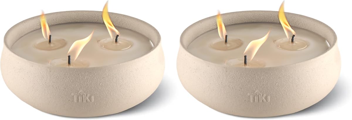 TIKI Citronella Concrete Candle 2 Pack Outdoor Tabletop Décor
