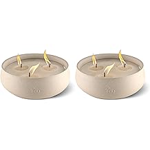 TIKI Citronella Candle 2-Pack &ndash; 7-Inch White Wax Bowl with Concrete Finish &ndash; Outdoor Decorative Candles for Patio, Deck, Garden, Backyard &amp; Camping