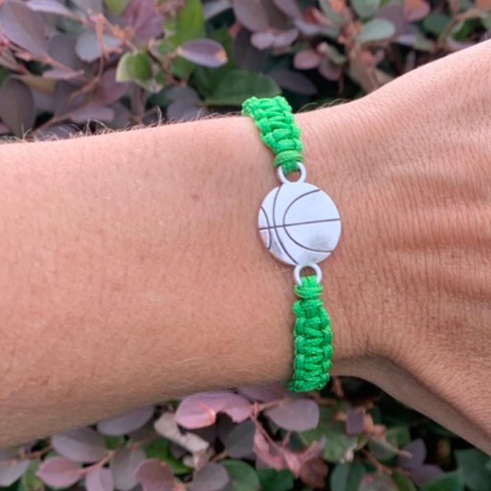 Sportybella Unisex Basketball Charm Bracelet - Adjustable Friendship Bracelet With Basketball Charm image 3