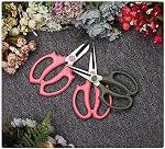 Leize Flower Scissors, Premium Thickened Stainless Steel Floral Shears, Strong Pruner for Flowers, Branches and Leaves (Grey Green Slender)