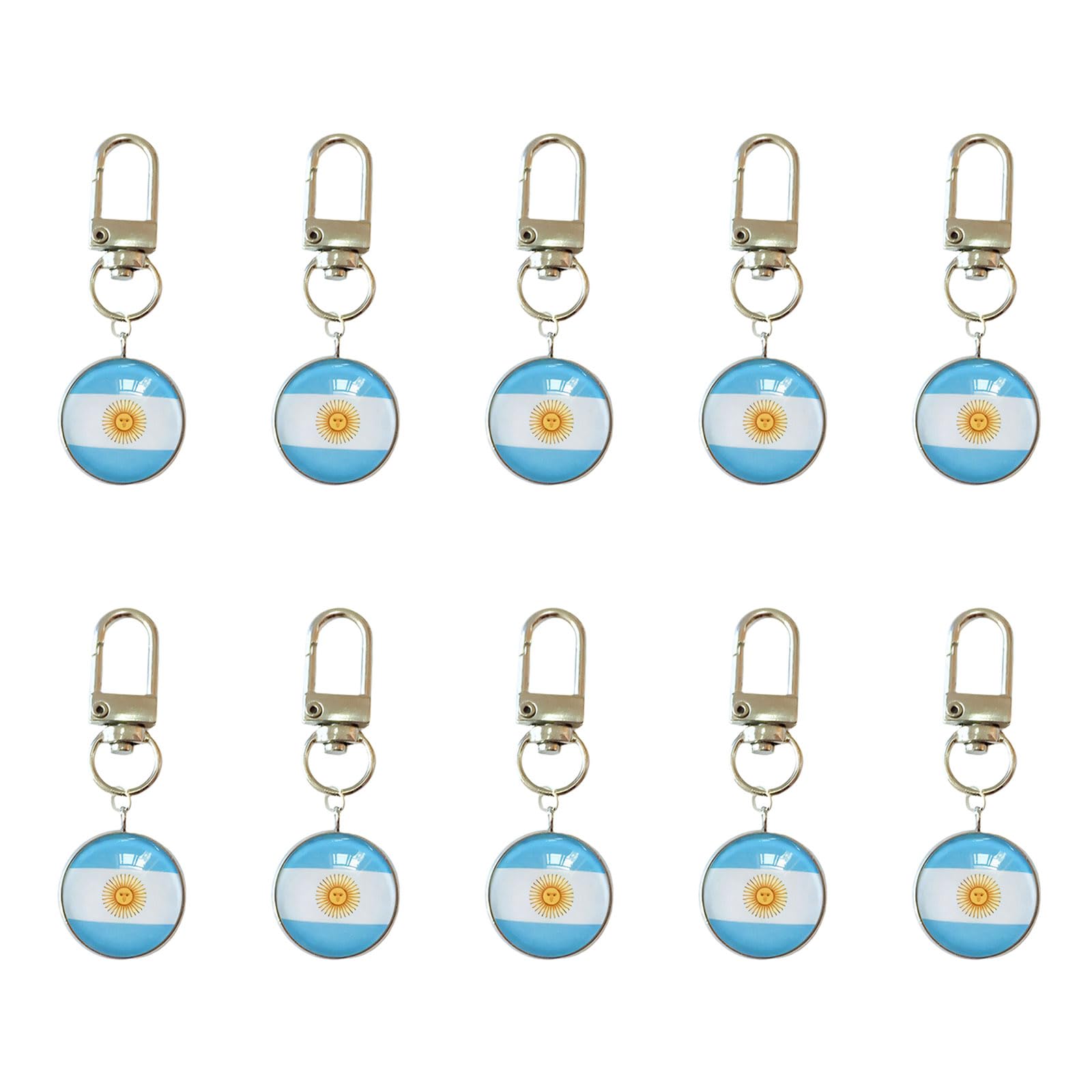 ZEPFJHE Bulk Pack of 10pcs International Flag Keychains Perfect for Party Giveaways Fan Collection and Everyday Carry Item Stainless Steel Gift Decoration