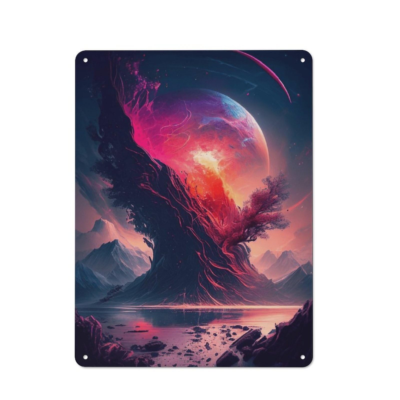 Junmoney Style-11 Galactic Tree Of Life Vintage Tin Sign 40X30cm For Café Or Restaurant, Suited To Café Owners And Decorators