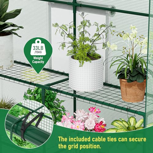 SPECILITE 56×56×78Inch Walk-in Greenhouse, Heavy Duty Small Plant House with Thicken PE Cover and Steel Frame, for Garden, Outdoors, Indoors, Green - Thumbnail 4
