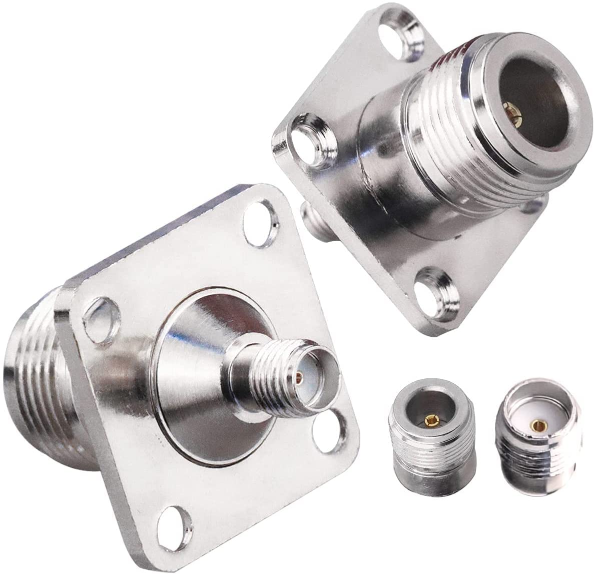 3AN Telecom N Female to SMA Female 4-Hole Panel Mount 4 Hole Panel Mount Chassis Type RF Coaxial Adapter N Female to SMA Female 4 Hole Flange Panel Adapter (B09TB8V8PR) Amazon Price History, Amazon Price Tracker