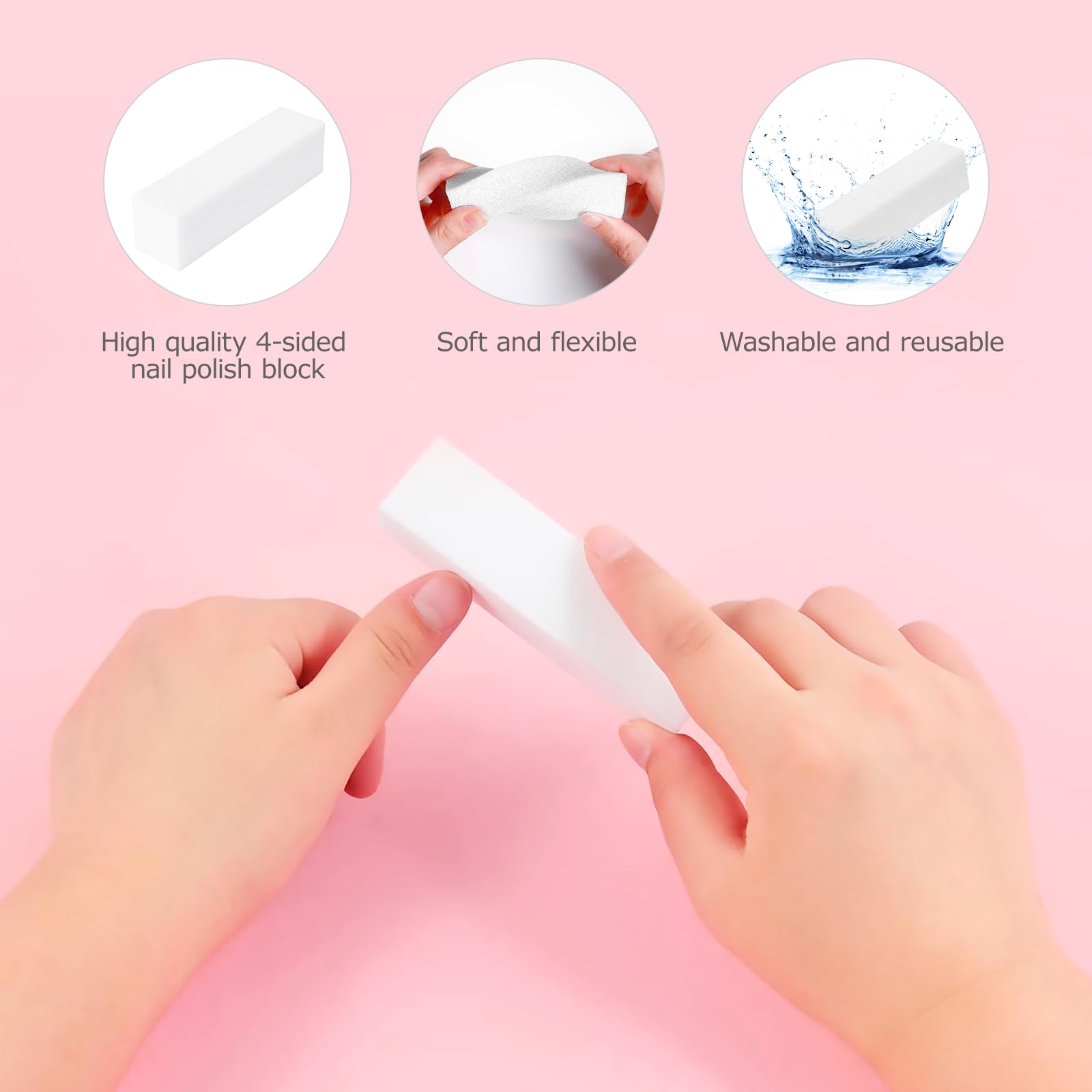 Carehabi 30 Pezzi Lime per Unghie e Buffer per Unghie, Lima 100/180 Unghie Professionali, Buffer Unghie Professionale per Salone Unghie, Nail Art Fai da te a Casa