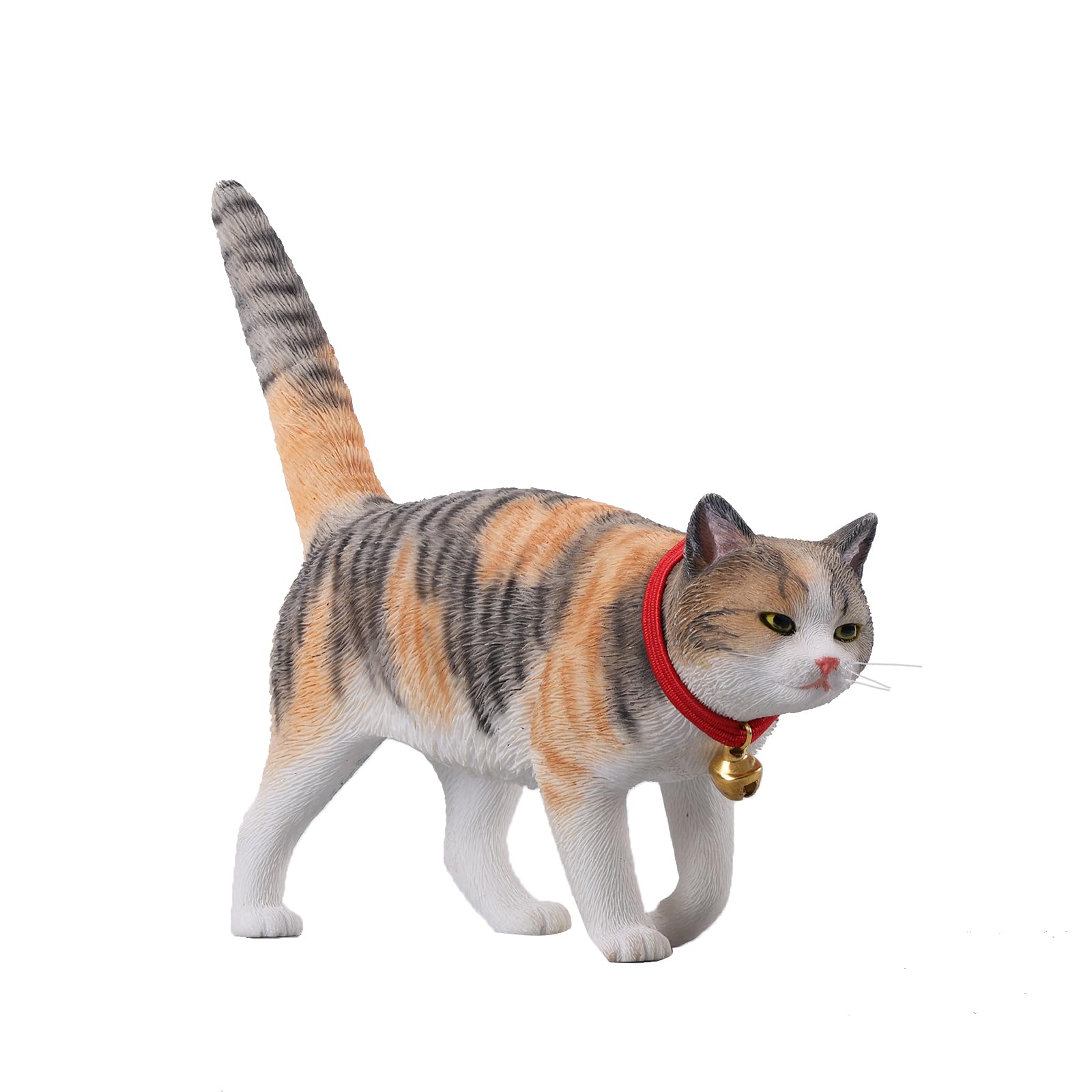 Statue chat Calico résine 1:6 - Figurine chat réaliste déco maison