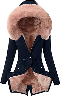 Chaqueta cortavientos para mujer, color negro, chaqueta de forro polar para mujer, chaqueta larga de invierno, abrigo de invierno grande, cálido, con capucha, chaqueta térmica con botones,