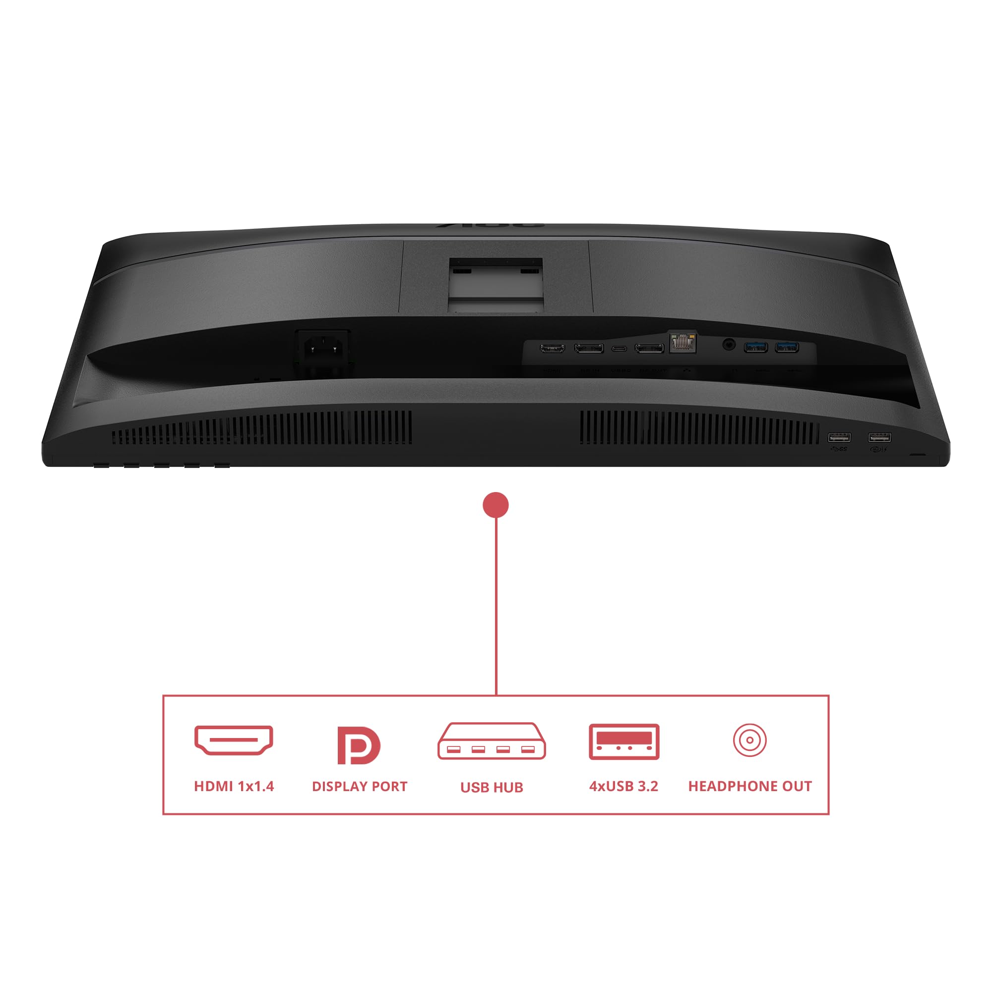 AOC Monitor FHD 24E4CV 61.6 cm, 120 Hz, IPS, 4 ms GtG, synchronizacja adaptacyjna, tryb HDR, regulacja wysokości, głośnik, (1920 x 1080, HDMI 1 x 1,4, DP 1 x 1,4 koncentrator USB), czarny