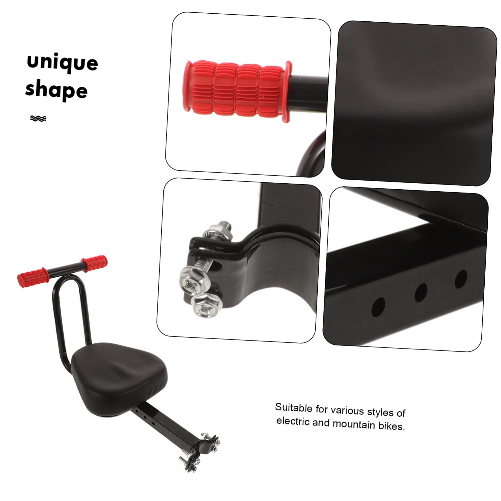 INOOMP Seggiolino Mountain e per ed Metallo Comodo Sicuro in Bike E-Bike Bici Design Ergonomico Regolabile Bambini Ragazzi e Ragazze