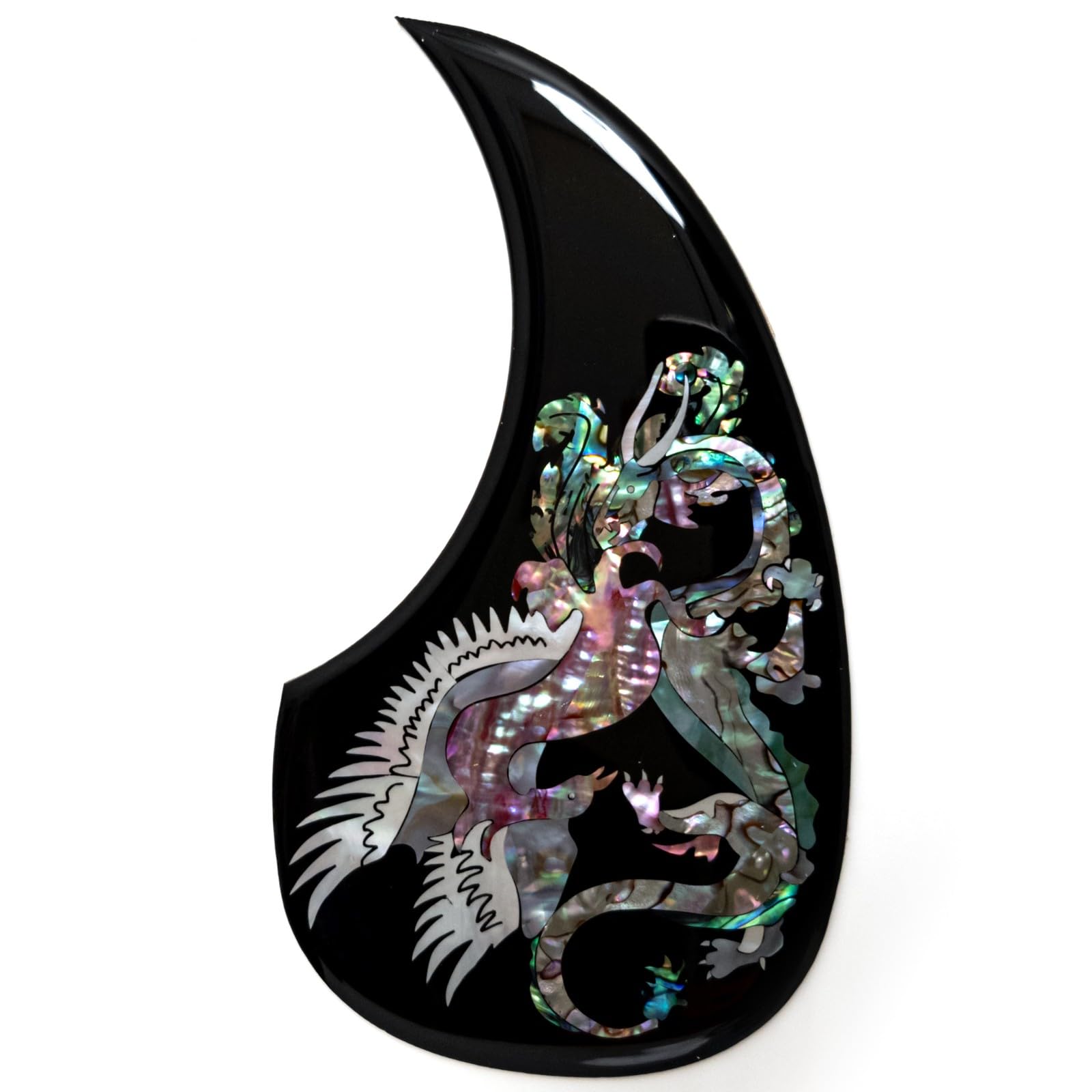 Abalone Inlay Pickguard do gitary akustycznej Martin D45 D50 – ręcznie wykonany drewniany talerz do zdrapywania, samoprzylepny, pasuje do większości gitar Dreadnought 100-106 cm (pickguard)
