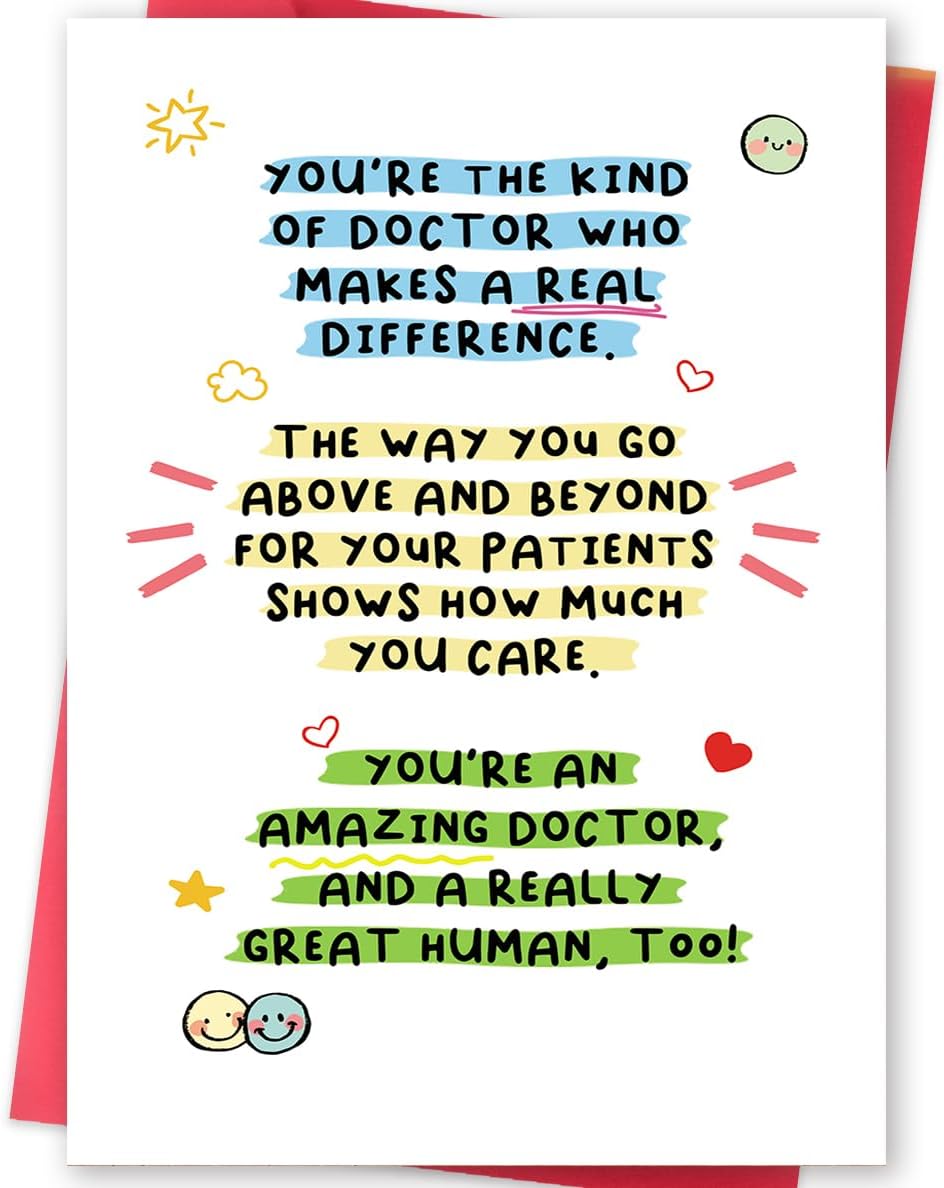 Thank You Card For Doctor - Appreciation, Birthday, Farewell & Retirement Gift Card