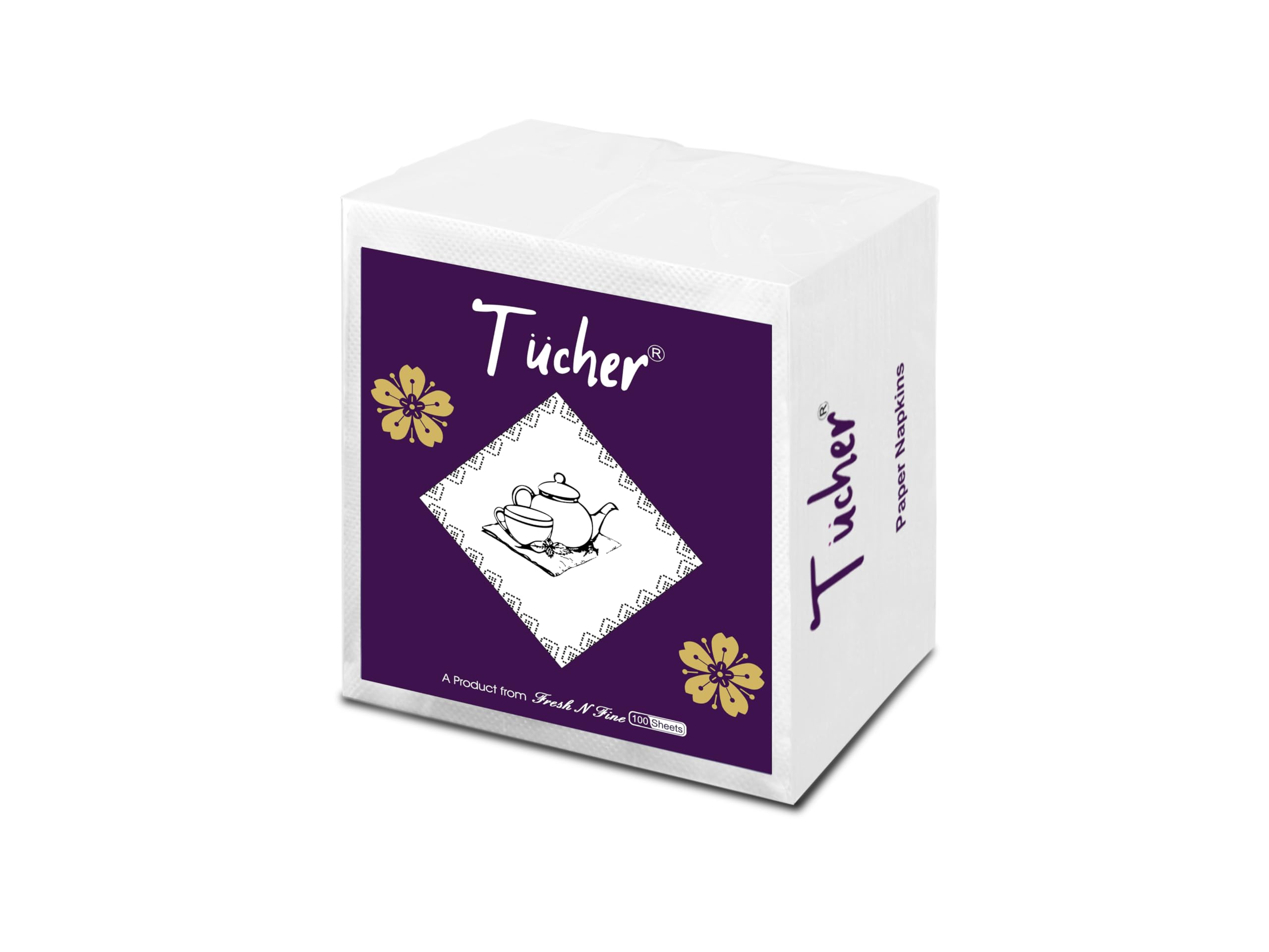 Tücher Valued Tissue Paper Napkins -400 Pulls, 1 Ply - Disposable Tissue Paper | 30 cm x 27 cm - Pack of 4 (100 Pulls Per Pack)-image-16