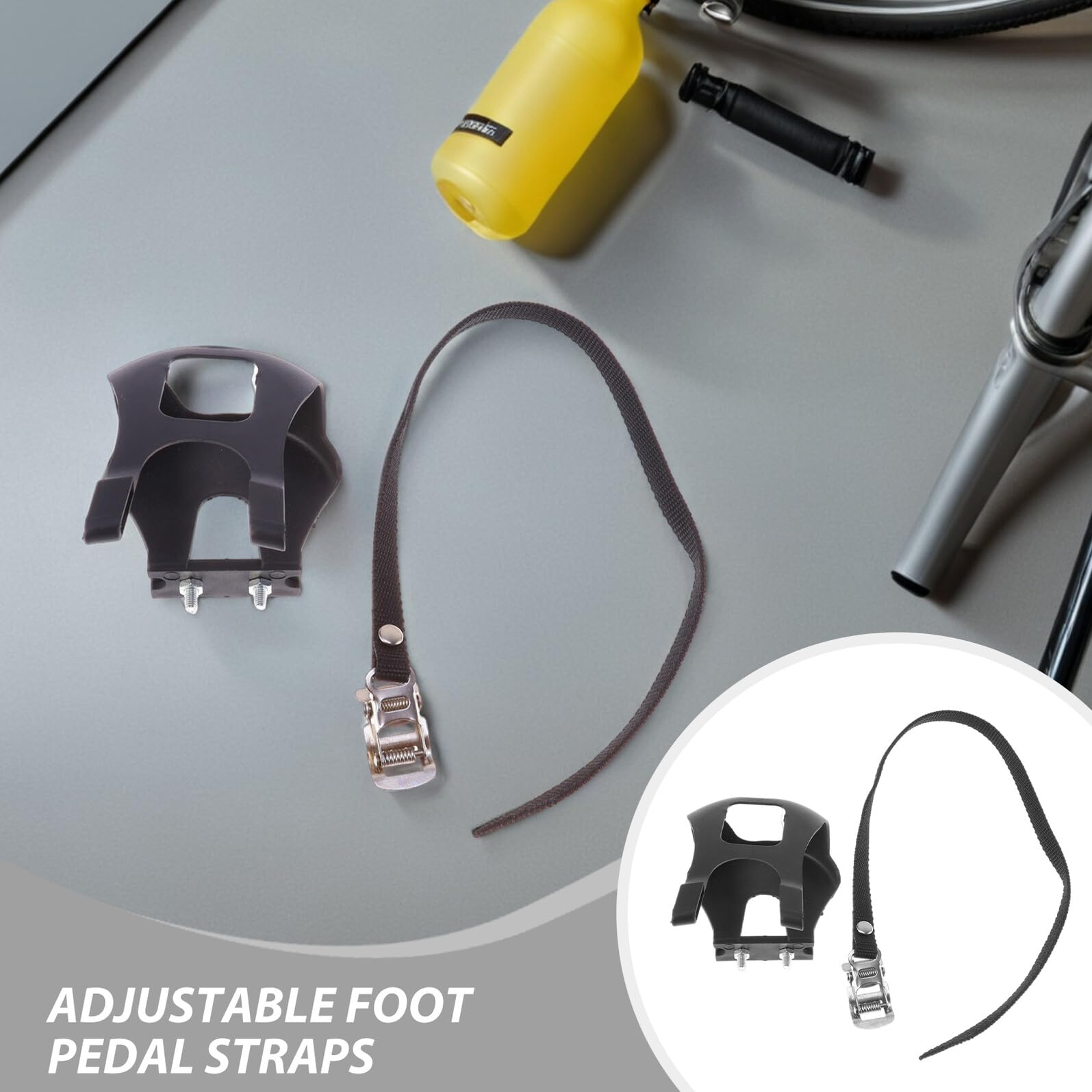TOYANDONA 6 pezzi Cinghie Pedali Bici con Toe Clips Regolabili Supporto Antiscivolo per Pedalate Stabili Facili da Installare Adatte Bici da Strada e Mountain Bike