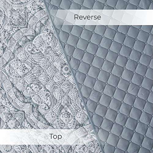 Mellanni Bedspread Coverlet Set - King Size Bed Set Cover With Shams - Ultrasonic Quilting Technology - 3 Piece Oversized Quilt King Size Set - Bedspreads & Coverlets (King, Medallion Zen) #TOP4
