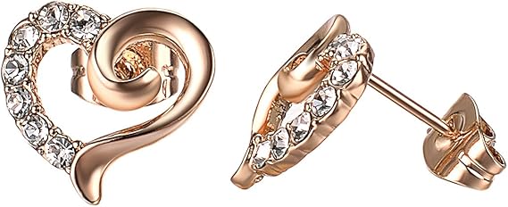 Amazon Vogem ピアス レディース 人気 ハート スタッドピアス 18k ジルコニア Cz 可愛い おしゃれ イヤリング アクセサリー ピアス 通販