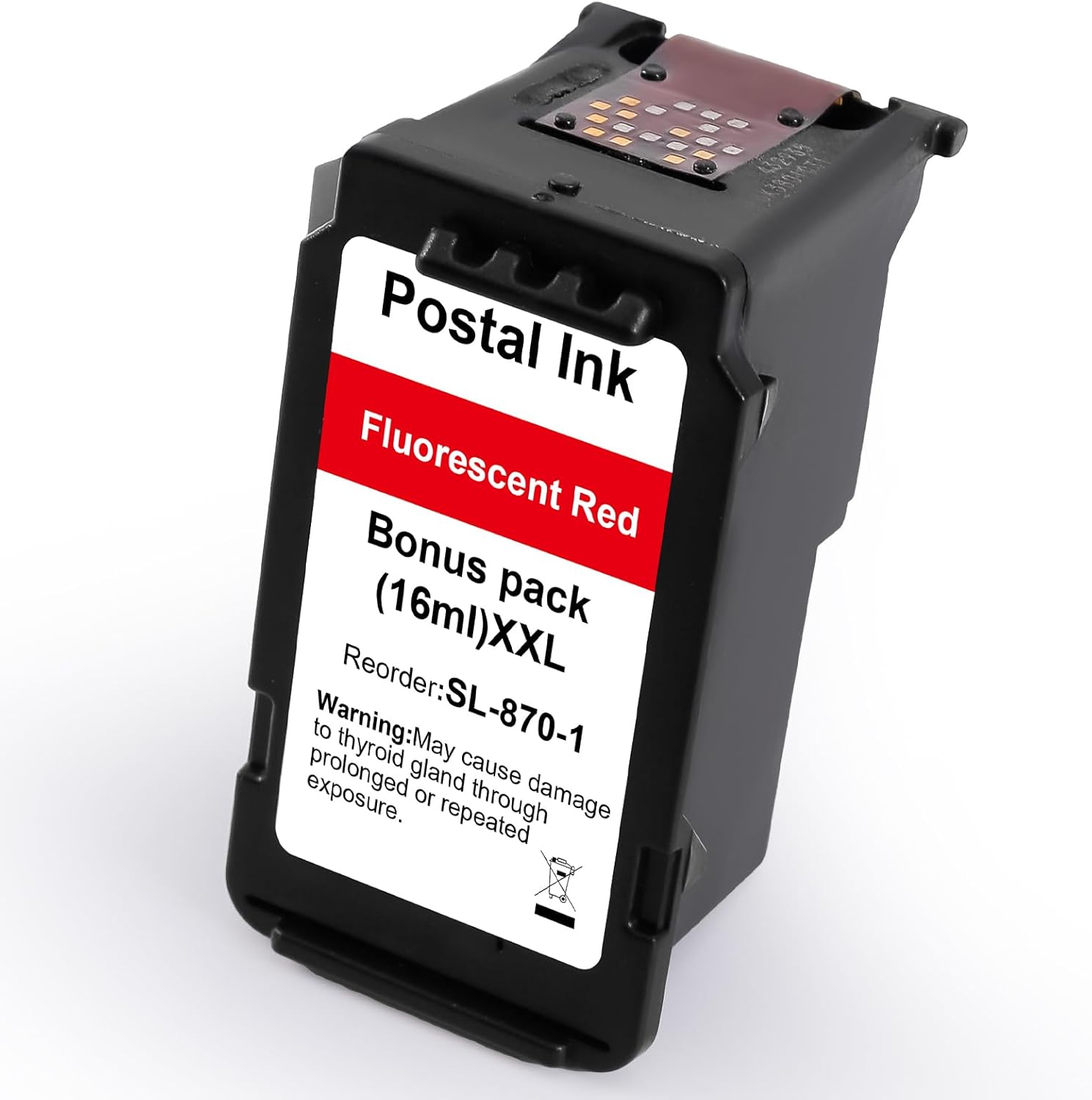 SL-870-1 Fluorescent Red Ink Cartridges, 2-Pack High Capacity XXL (16ml) Compatible with Pitney Bowes SendPro Mailstation, PB New SendPro & CSD1 Postage Machines