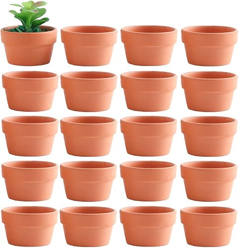 Yishang 3.5 Inch Shallow Terra Cotta pots,Ceramic Clay Planter with Drain Hole for Succulent & Cactus Nursery Planter, DIY Craft Projects, Wedding and Party Favors